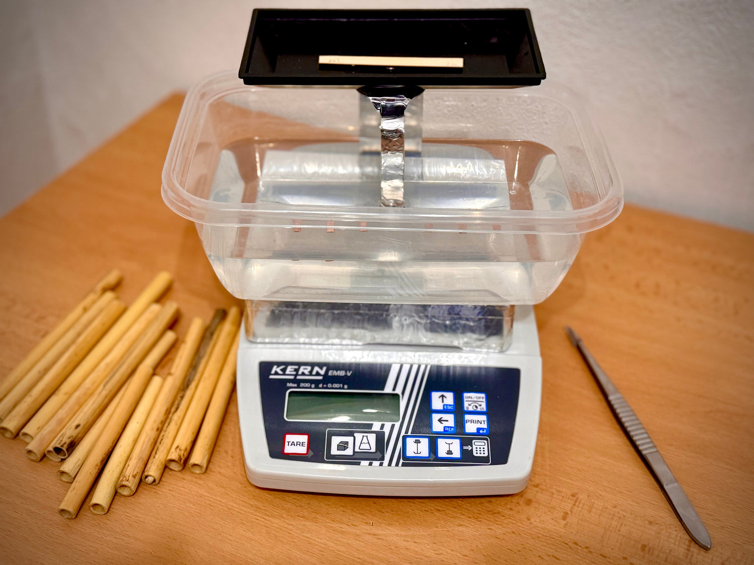 Oboe cane density, hardness and flexibility testing for reed making