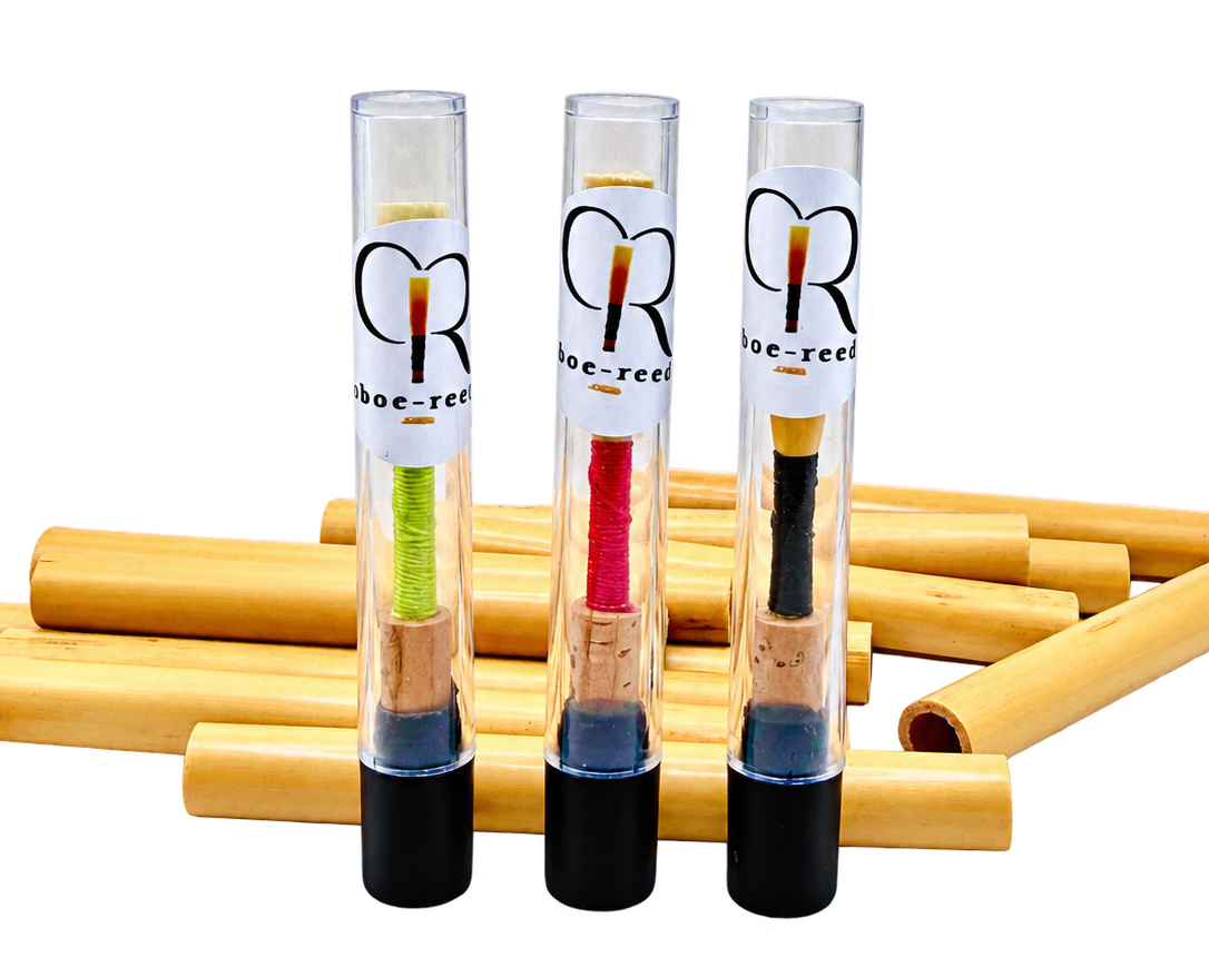 Oboe Reed Pack with three handmade oboe reeds.