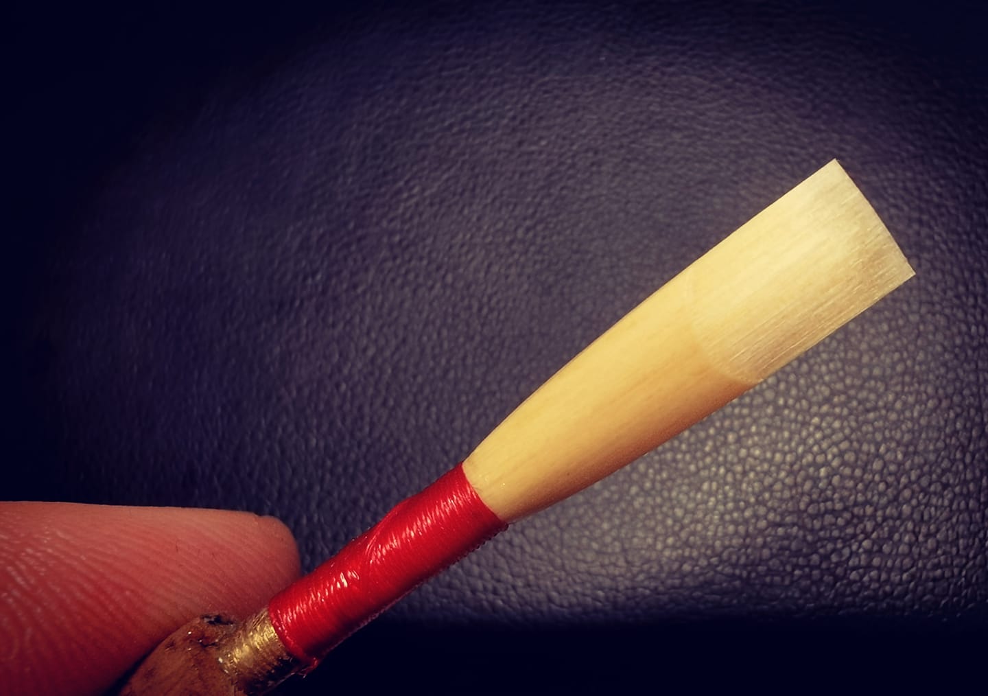 Handmade oboe reed with French scrape – close-up detail