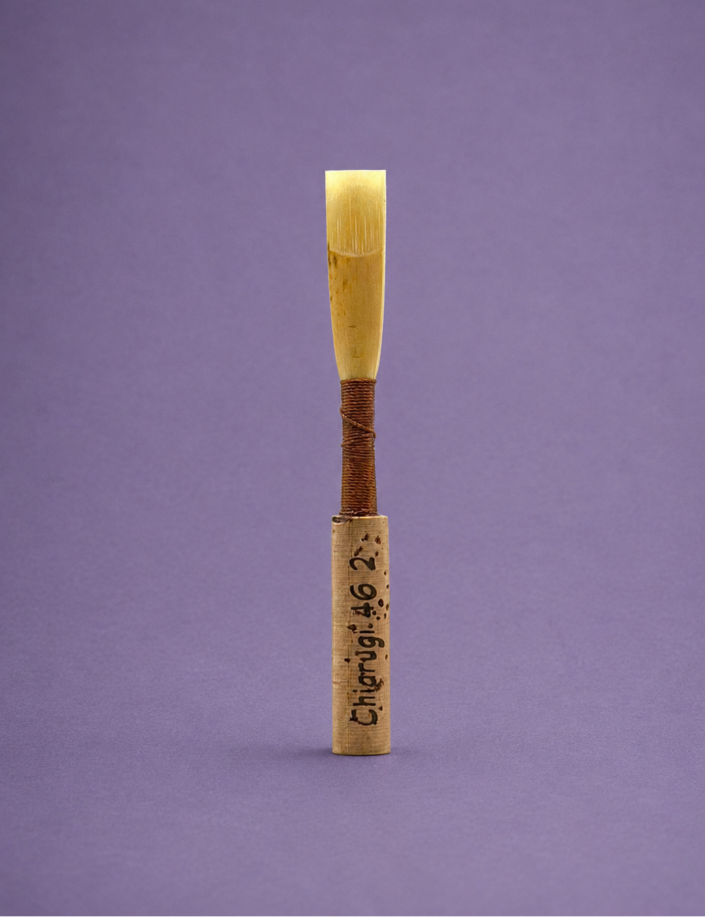 Handmade professional oboe reed on Chiarugi staple